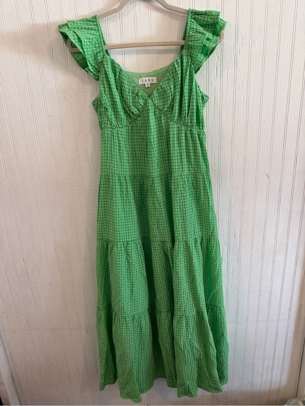 THML, Green Ruffle-Sleeve Maxi Dress - Women - Picture 2 of 6